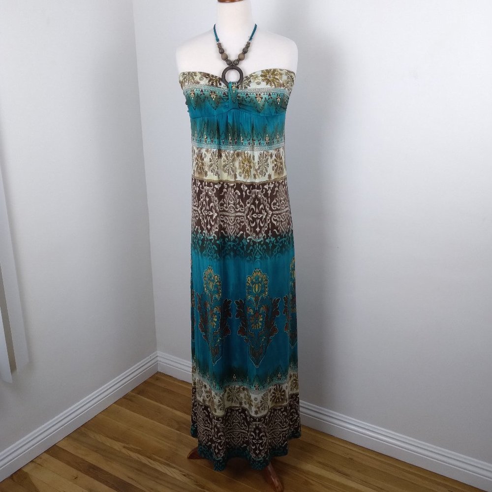 💥 EUC Halter Neck String Colorful Summer Dress, See Measurements